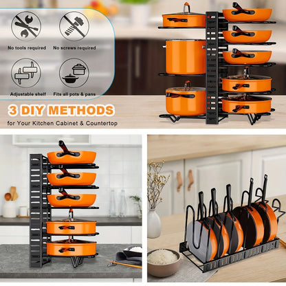 Durable Metal Pot Rack Organizer