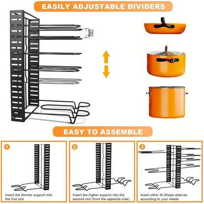 Durable Metal Pot Rack Organizer