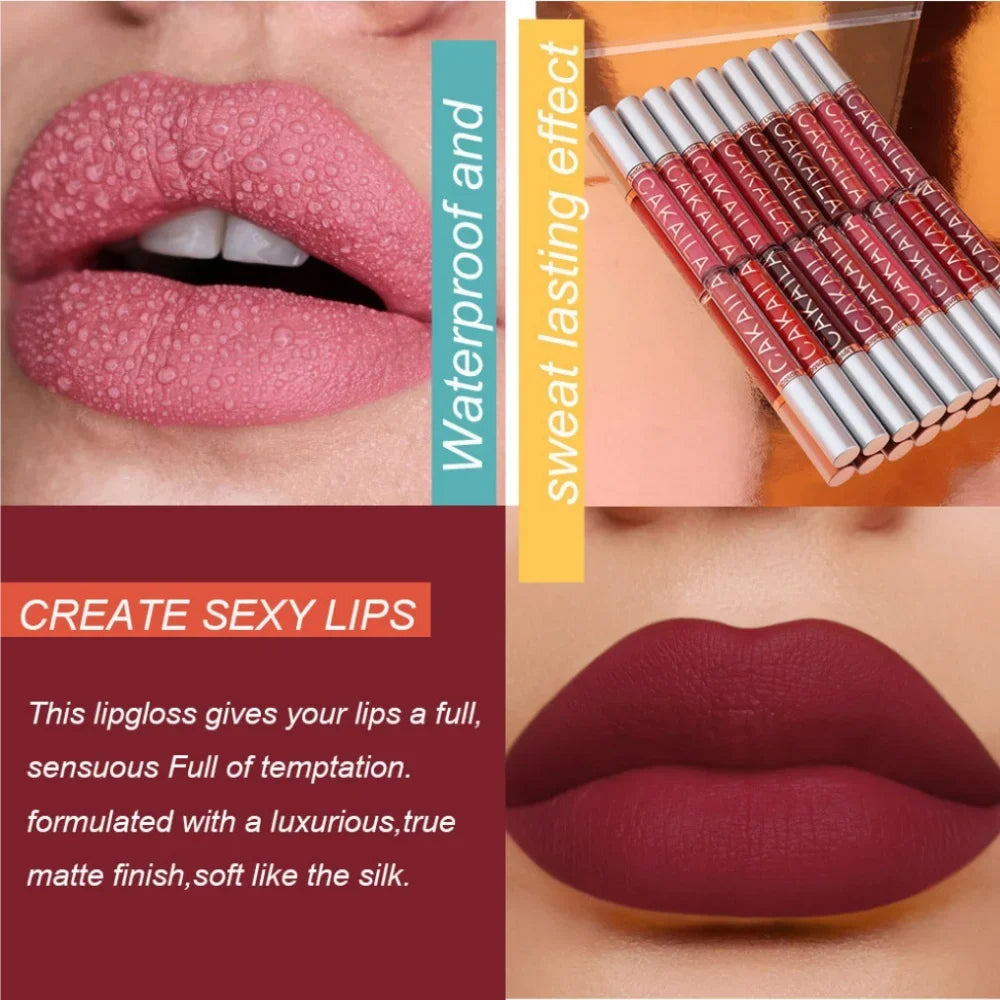 CAKAILA 10pcs Set Nude Lip Gloss Lipstick Set